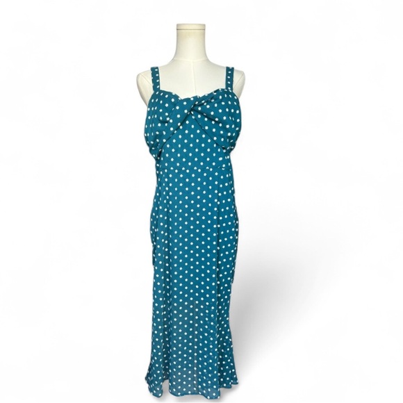 LA MAISON TALULAH REVERIE FLOUNCE MIDI TEAL Size Large - Picture 4 of 10